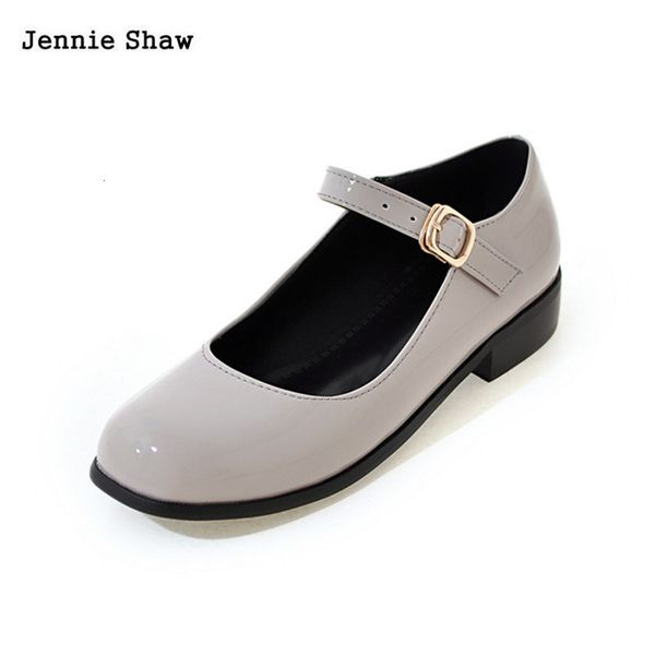

zapatos escolares charol para estudiantes, zapatillas femeninas informales con correa hebilla slida, planas, de verano, Black
