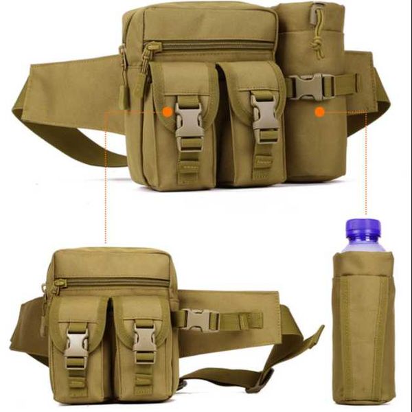 

outdoor bags tactical men waist pack nylon hiking water bottle phone pouch sports army military hunting climbing camping belt bag
