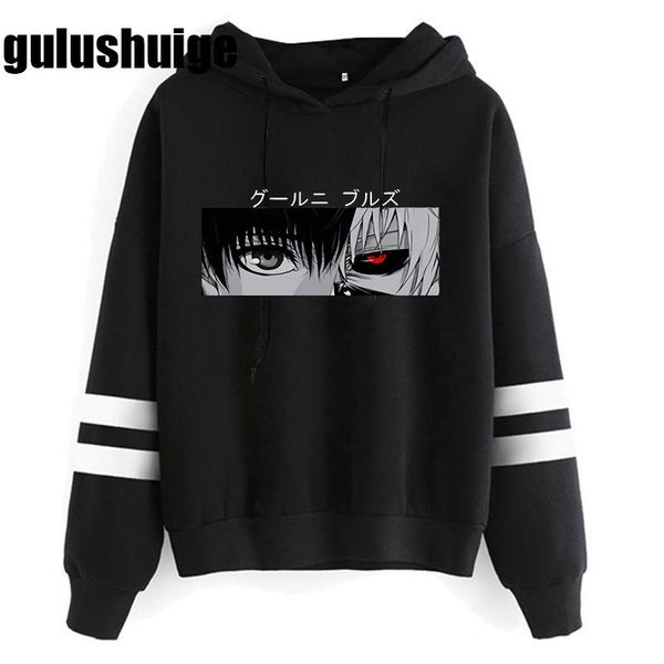 

men's hoodies & sweatshirts tokyo ghoul hoodie kaneki ken eyes japanese anime print pullovers loose hip hop sweatshirt punk streetwear, Black