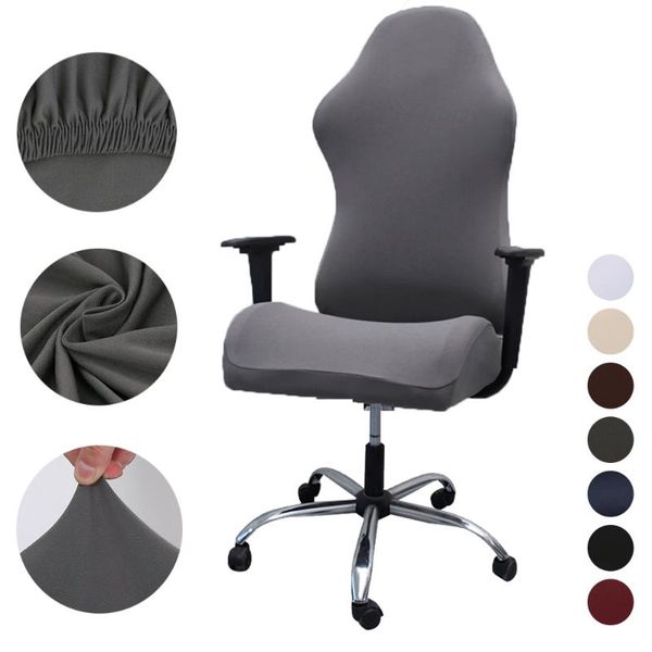 

solid color office chair cover spandex seat for computer slipcover armchair dining case covers