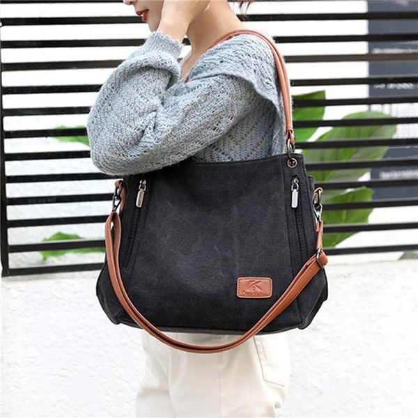 

evening bags women fashion designer shoulder bag crossbody for 2021 female messenger women's purse lady canvas cloth handbag