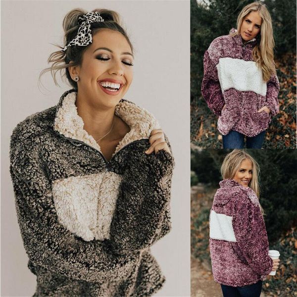 

women's wool & blends 2021 winter coat women faux fur loose warm jacket thick coats outerwear overcoat, Black