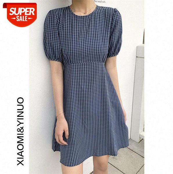 

[ou fan] 7926 dress, small man, french gentle style, thin puff sleeve dress #hk51, Black;gray