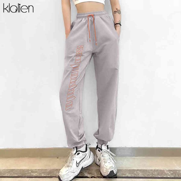 

pants spring summer women high waist print letter loose drawstring trousers new 2021 street hip hop disco harem pants female, Black;white