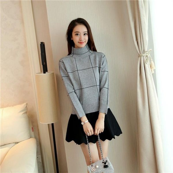 

women's sweaters autumn and winter fashion half-neck sweater pullover warm korean version of the office ladies knitted top, White;black
