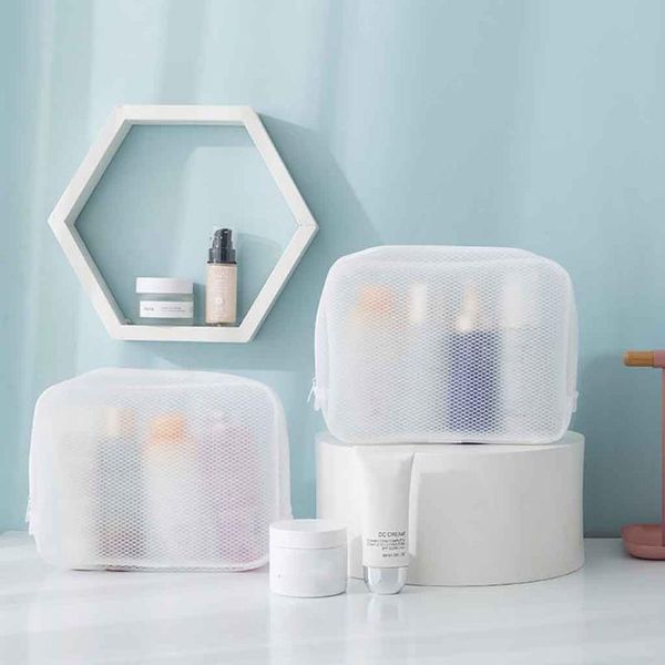 

bathroom storage & organization portable pouch makeup mesh toiletry bag cosmetic travel wash organizer l0904