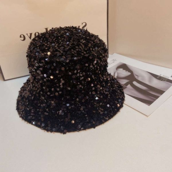 

sun hat spring and autumn personality net red versatile sequin fisherman's hat women's korean fashion face small sunscreen sunshad, Blue;gray