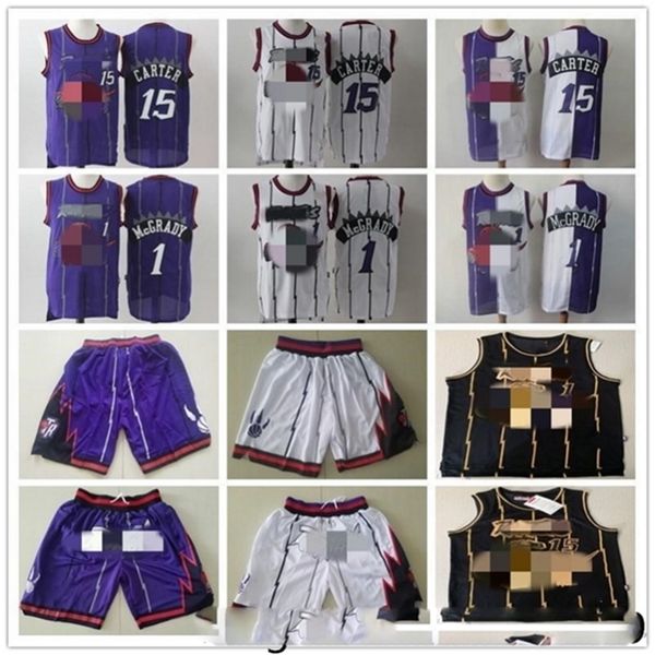 

09mens throwback jerseys vince 15 carter tracy\rtoronto 1 mcgrady basketball shorts basketball jersey purple\rraptors grey black gold
