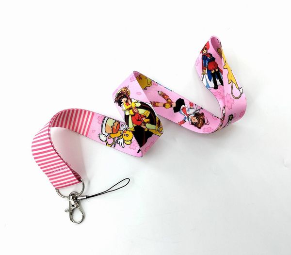 Japonês Anime Manga Lanyard para Chaves Cadeia de identificação Capa de cartão PASS Passe celular Charm Charm Holder Key Ring Acessórios