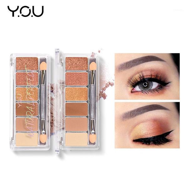 

y.o.u naturally perfect eyeshadow palette 6 colors matte eye makeup glitter shadow beauty glazed korean cosmetics1