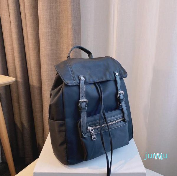 

2021trend practical school bag classic design nylon black backpack drawstring designer large capacity pocket fashion men and women backpacks