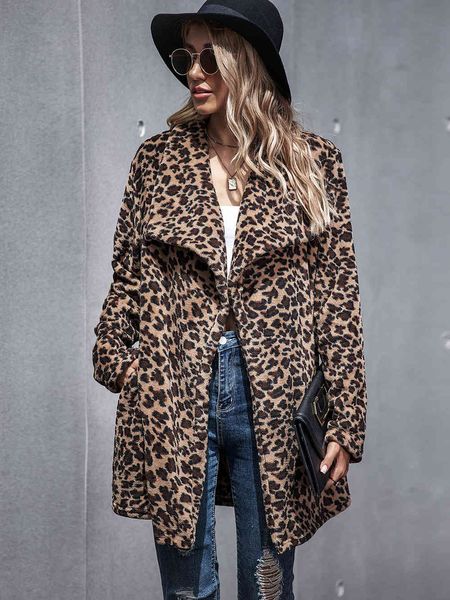 

female leopard winter jacket down collar fur from women's coat, Tan;black