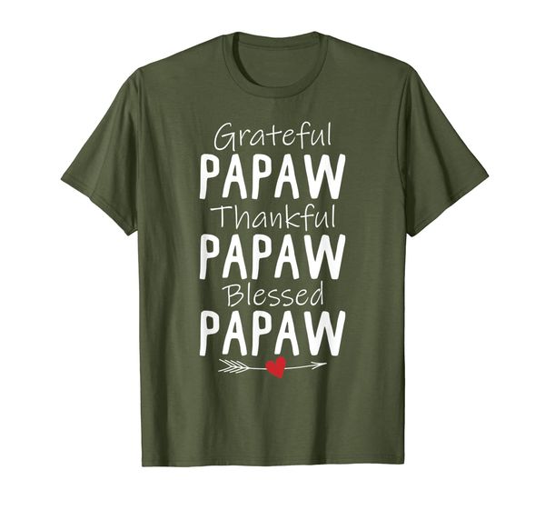 

grateful papaw thankful papaw blessed papaw tshirt, White;black