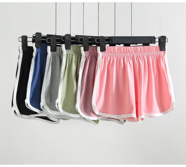 

women shorts pants casual lady all loose blend solid soft patchwork leisure female workout waistband skinny stretch elastic waist beach corr, White;black