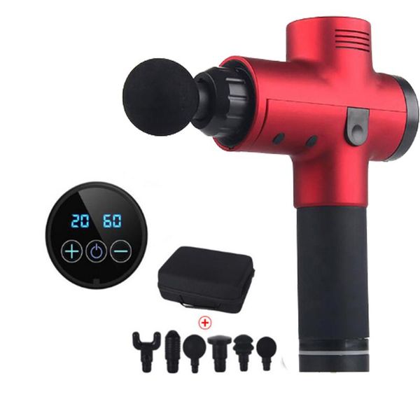 

massage gun deep tissue gun, handheld quiet percussion massager muscle leg soreness and recovery battery life 30 speeds & 6 heads