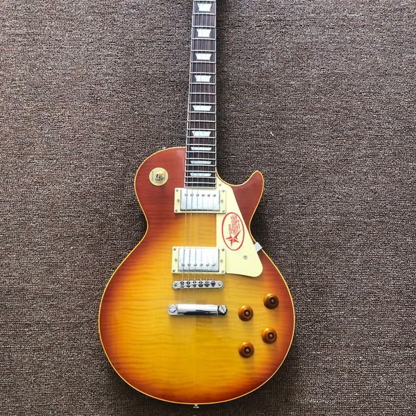 

rosewood fingerboard electric guitar maple yellow binding chrome hardware