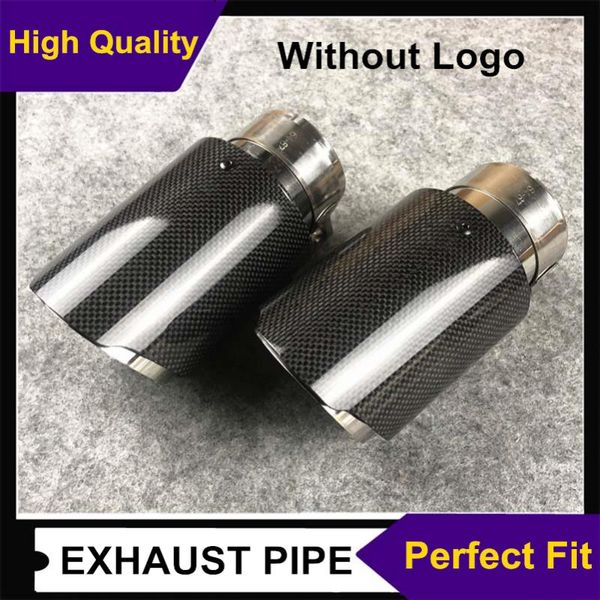 

motorcycle exhaust system 1 piece single universal glossy carbon fiber car tip tailpipe auto stainless steel pipe
