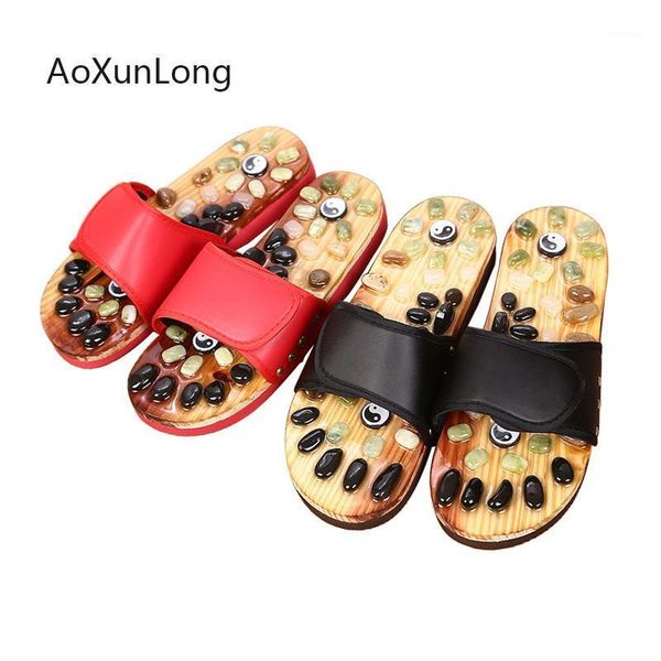 

massage slippers summer health accupressure foot acupoint slides cobblestone slipper healthcare1, Black