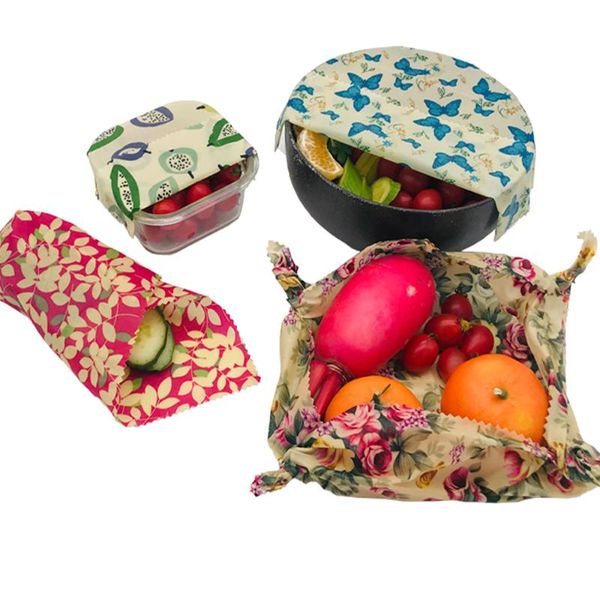 

kitchen storage & organization 4pcs/set 1s 2m 1l plastic zero waste natural eco-friendly reusable sustainable container wrap beesw