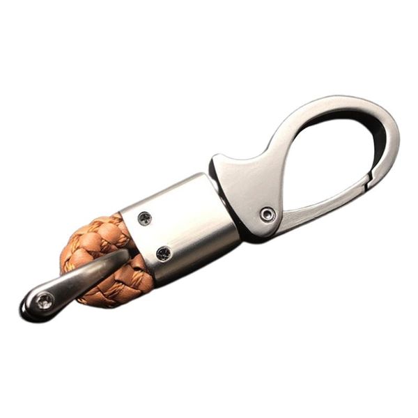 

keychains car key chain gifts metal leather keychain ring holder clip buckle waist auto keyfob accessories parts, Silver
