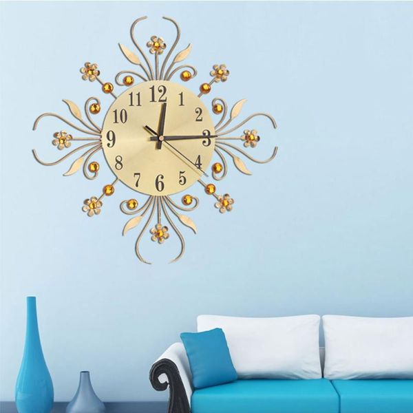 

wall clocks flower shape silent metal modern clock office hanging home quartz fashion exquisite art 3d decorative