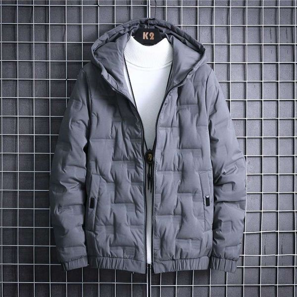 

men's down & solid winter parkas men long sleeve thick mens parka casual warm oversized geometry male jacket zipper slim coats gc7j, Black