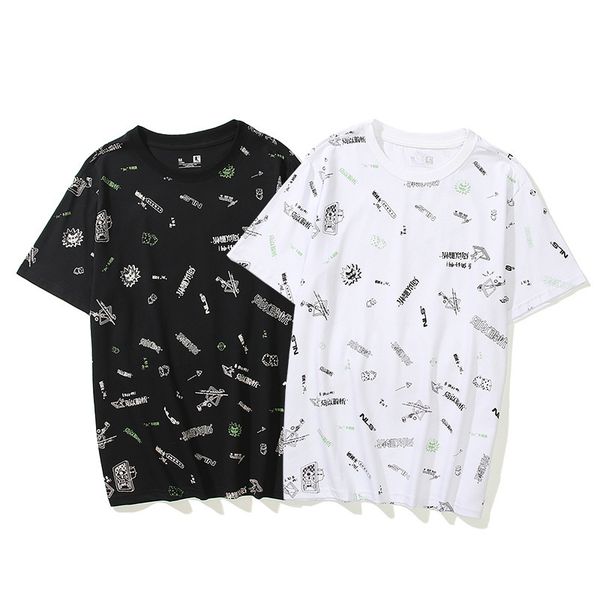 

fashion t shirt 2021 summer ins brand flying man short sleeve men's wear full print lovers female student leisure half, White;black