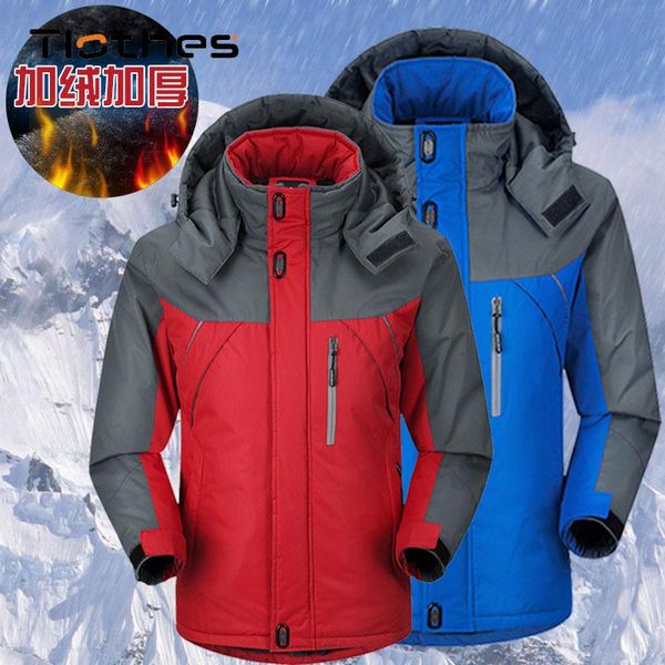 

men's jackets autumn winter jacket men windproof waterproof mountain clothes mens plus size warm fleece coats and softshell outdoors, Black;brown