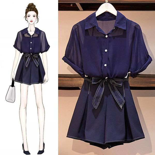 

two piece dress summer women plus size 5xl solid color set camisole + casual jackets high waist shorts 3 pieces suits z204 7yea, White