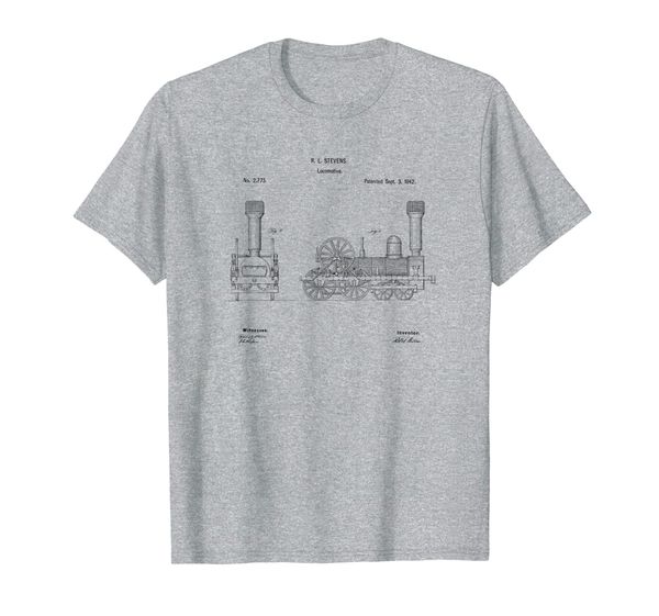 

Vintage Patent Print 1842 Locomotive Steam Train Gift T-Shirt, Mainly pictures