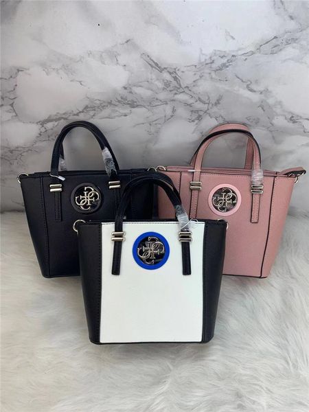 

2021 new gues & bag splicing small bucket women's portable single shoulder diagonal straddle