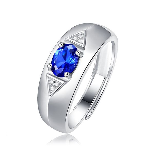 

ring s925 inlaid sapphire blues men's ring fashion silver jewelry