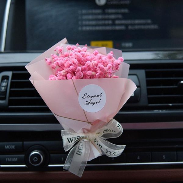

car air freshener gypsophila dry flower bouquet for vent clip fragrance auto accessories interior perfume gift