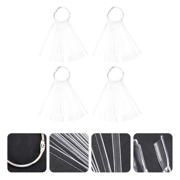 

false nails 200pcs nail art tips sticks polish color plates display practice templates (transparent), Red;gold