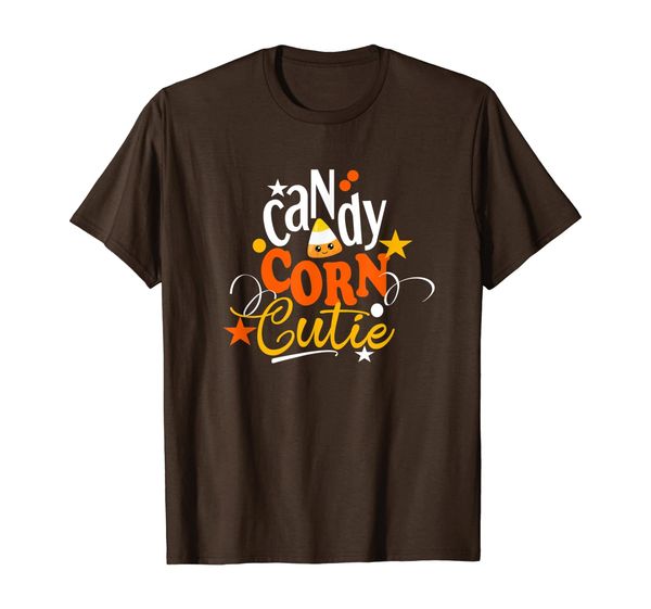 

candy corn cutie fall autumn thanksgiving fun for girls t-shirt, White;black