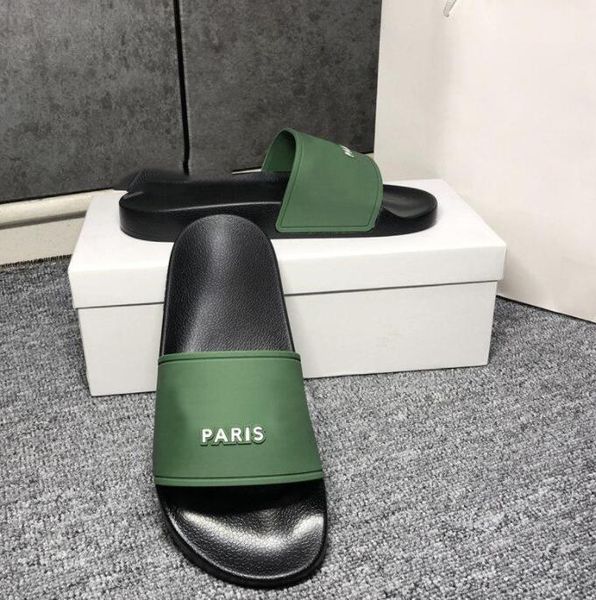 

fashion slide shoes sandals slippers for men women with original box designer indoor beach flip flops slipper, White;red