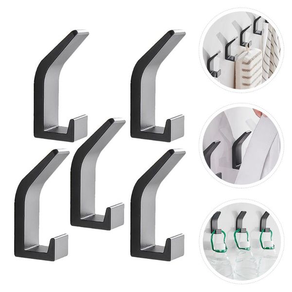 

hooks & rails 5pcs non-punching hook storage hanging wall-mounted door punch free