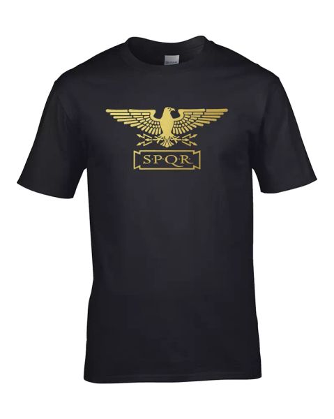 

standard spqr- roman empire metallic gold eagle - men's t-shirt, White;black