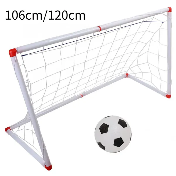 106/120 cm Indoor Outdoor Mini Kinder Fußball Fußball Torpfosten Netz Set mit Ballpumpe Kinder Fußball Sport Spielzeug Offizielle Größe