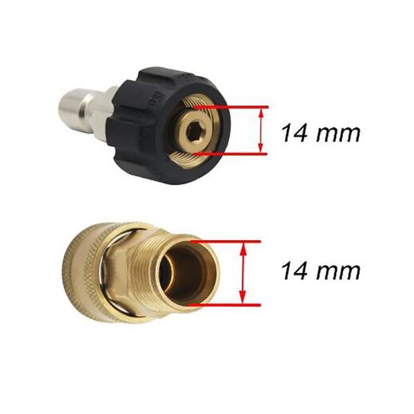 

watering equipments 2pcs set high pressure washer quick connect adapters, m22 m14 to 1/4 male