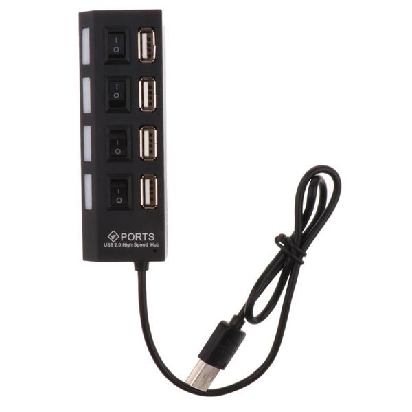 

hubs 4-port usb 2.0 hub for mac pc flash drives with power switches