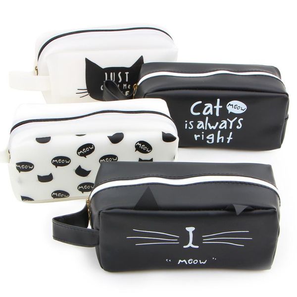 

pencil bags cartoon cat bag large capacity box stationery case pen pouch for students