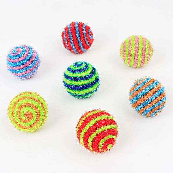 

random color sparkle ball cute interactive tinsel cat toy favor pet funny accessories toys