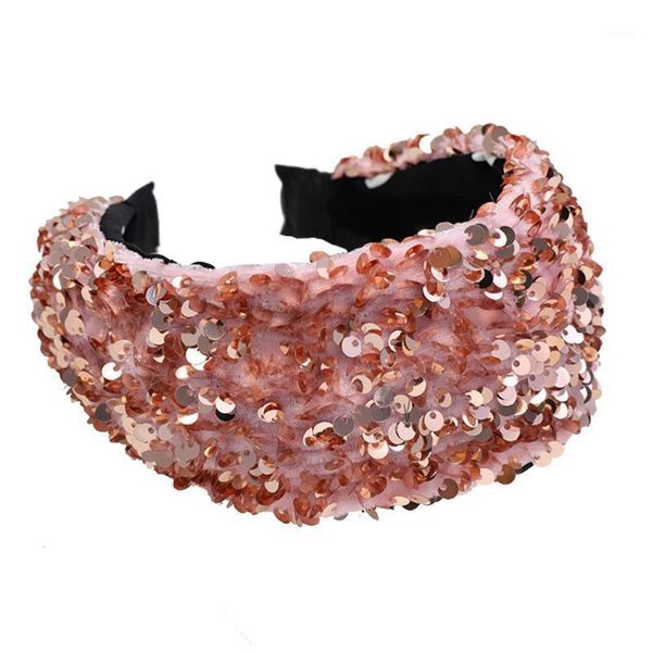 

women casual wide shiny multipurpose home hairband simple portable cute gift headwear decorative party sequin padded1