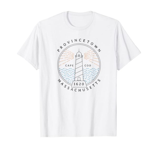 

cape cod shirt provincetown ma lighthouse travel souvenir, White;black