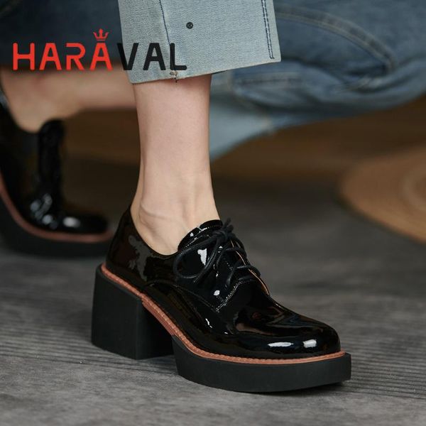 

dress shoes haraval women pumps high thick heels black white patent leather mary janes office & caree sewing spring autumn style b378