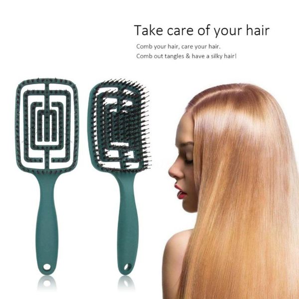 

hair brushes hollow large curved comb smoothing combing tangled brush, Silver