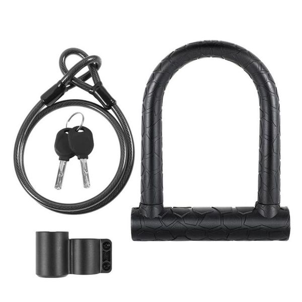 

bike locks bicycle u lock anti-theft steel cable security cycling with 2 keys motorcycle electric scooter mtb road accessories