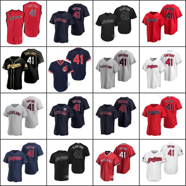 

cleveland indians men 41 carlos santana women youth jersey, Black;red