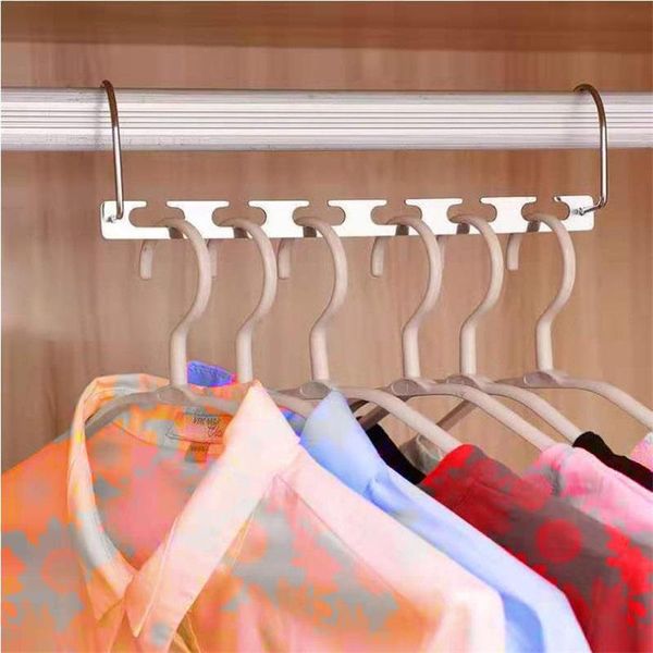 

hangers & racks stainless steel jackets coats storage 6 hole rotating rack wardrobe organizer cloth drying multifunction scarf